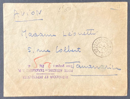 MADAGASCAR LETTRE CACHET VIOLET MADAGASCAR ET DEPENDANCES POSTE AERIENNE-BEKILY TAXE PERCUE : 2Fr50 - Poste Aérienne