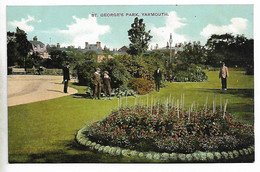 Early Colour Postcard, Great Yarmouth, St Georges Park, Landscape, Buildings, People. - Great Yarmouth