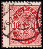 1902. DANMARK  10 øre. With Part Of Two Prints/stamps. Very Unusual.  (Michel 35B) - JF417873 - Usati