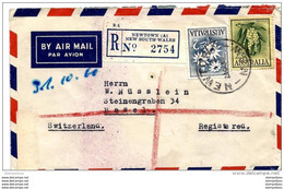 101 - 39 - Enveloppe Recommandée Envoyée De Newtown En Suisse 1960 - Covers & Documents