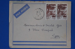 P28 MAROC BELLE  LETTRE 1941 OUJDA POUR LYON+PAIRE DE T.P ET TEMOIGNAGE+ AFFRANCHISSEMENT INTERESSANT - Cartas & Documentos