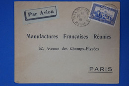 P28 MAROC BELLE CARTE 1932 VILLENOUVELLE POUR PARIS FRANCE + AFFRANCHISSEMENT INTERESSANT - Brieven En Documenten