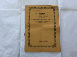 DOCUMENTO REGNO D'ITALIA ISTROMENTO NOTAIO BELLANO COMO 1886 CON AUTOGRAFO - Manuscripts