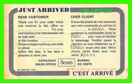 ST-HYACINTHE, QUÉBEC - BUREAU DE VENTE SEARS CANADA EN 1980 - ACCUSÉ RÉCEPTION DE LA COMMANDE - CIRCULÉE 1983 - - St. Hyacinthe