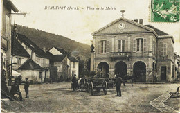 6618  -  Jura -  BEAUFORT : Place De La Mairie , Attelage     Circulée En 1919 - Beaufort