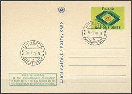 UNO GENF 1977 Mi-Nr. P 3 Postkarte - Ganzsache Gestempelt - Briefe U. Dokumente