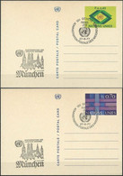 UNO GENF 1977 Mi-Nr. P 3/4 Postkarte - Ganzsache EST + München - Lettres & Documents