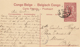 Congo Belge Entier Postal Illustré Pour La Belgique 1921 - Interi Postali