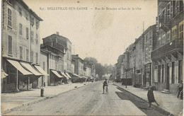 BELLEVILLE SUR SAONE - RUE DE BEAUJEU ET BAS DE LA VILLE  - ANNEE 1915 - Belleville Sur Saone