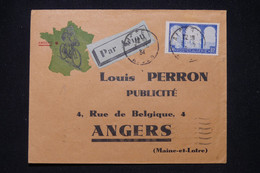 ALGÉRIE - Enveloppe Commerciale, De Alger Pour Agence De Publicité à Angers En 1934 Par Avion - L 95175 - Lettres & Documents