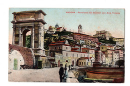 11957 " ANCONA-PANORAMA DAI CANTIERI CON ARCO TRAIANO "ANIMATA-VERA FOTO-CART. SPED.1912 - Ancona