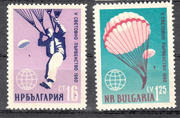 Bulgarije 1960, Mi Nr 1170 + 1171, WK Parachutspringen, Parachuting - Ungebraucht
