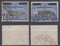 Brazil Brasil 1930 Zeppelin Mi# 7-8 Used Overprint 5$000 + 10$000 - Luftpost (private Gesellschaften)