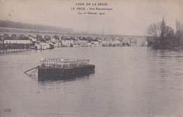 CRUE DE LA SEINE LE PECQ VUE PANORAMIQUE ,1ER FEVRIER 1910 BATEAU "LE TOURISTE" REF 70837 - Le Pecq