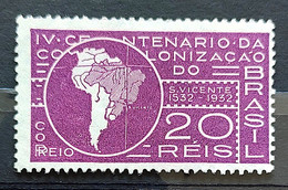 C 41 Brazil Stamp Sao Vicente Foundation Map Tordesilhas Treated Portugal 1932 1 - Otros & Sin Clasificación