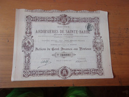 ARDOISIERES DE SAINTE BARBE (100 Francs) 1901 - Ohne Zuordnung