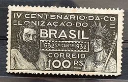 C 42 Brazil Stamp Sao Vicente Foundation Map Portugal Ramalho E Tibirica Indian 1932 1 - Autres & Non Classés