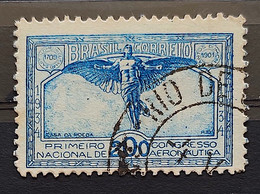 C 65 Brazil Stamp National Aeronautics Congress Sao Paulo Santos Dumont Airplane Aviation 1934 3 Circulated - Sonstige & Ohne Zuordnung