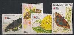 Barbados - 1991 - N° Yv. 816 à 819 - Papillons / Butterflies - Neuf Luxe ** / MNH / Postfrisch - Schmetterlinge