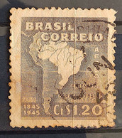 A 59 Brazil Stamp Air Centenary Barao Do Rio Branco Diplomacy Rights Map 1945 Circulated 2 - Other & Unclassified