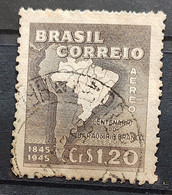 A 59 Brazil Stamp Air Centenary Barao Do Rio Branco Diplomacy Rights Map 1945 Circulated - Other & Unclassified