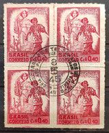 C 199 Brazil Stamp Victory Of The Allies Glory Militar 1945 3 Block Of 4 CPD - Altri & Non Classificati