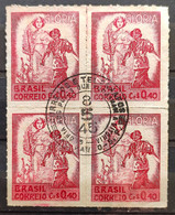 C 199 Brazil Stamp Victory Of The Allies Glory Militar 1945 3 Block Of 4 CPD - Other & Unclassified