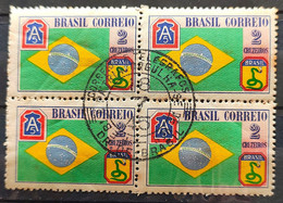 C 209 Brazil Stamp Brazilian Expeditionary Force FEB Militar Flag 1945 1 Block Of 4 CPD - Other & Unclassified