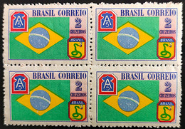 C 209 Brazil Stamp Brazilian Expeditionary Force FEB Militar Flag 1945 Block Of 4 - Other & Unclassified