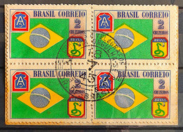 C 209 Brazil Stamp Brazilian Expeditionary Force FEB Militar Snake Flag 1945 Block Of 4 CPD 3 - Other & Unclassified