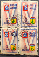 C 210 Brazil Stamp Brazilian Expeditionary Force FEB Militar V Of The Victory Snake 1945 5 Block Of 4 CPD - Sonstige & Ohne Zuordnung