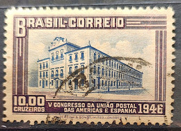 C 221 Brazil Stamp Congress UPAEP Postal Union Of The Americas And Spain Postal Building 1946 3 Circulated - Sonstige & Ohne Zuordnung