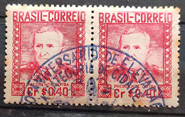 C 232 Brazil Stamp President Militar Eurico Gaspar Dutra 1947 2 Circulated Dupla - Other & Unclassified