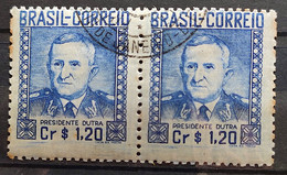 C 233 Brazil Stamp President Militar Eurico Gaspar Dutra 1947 3 Circulated Dupla - Other & Unclassified