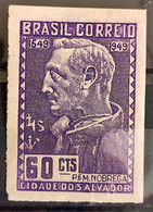 C 245 Brazil Stamp 4 Centenary Salvador Bahia Priest Manoel Da Nobrega Religion 1949 2 - Altri & Non Classificati