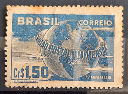 C 248 Brazil Stamp Universal Postal Union UPU Map Postal Service1949 Circulated 4 - Other & Unclassified