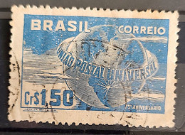 C 248 Brazil Stamp Universal Postal Union UPU Map Postal Service1949 Circulated 9 - Otros & Sin Clasificación