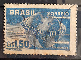 C 248 Brazil Stamp Universal Postal Union UPU Map Postal Service1949 Circulated 17 - Otros & Sin Clasificación