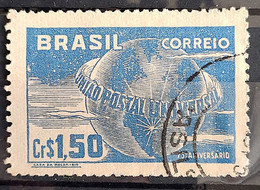C 248 Brazil Stamp Universal Postal Union UPU Map Postal Service1949 Circulated 18 - Other & Unclassified