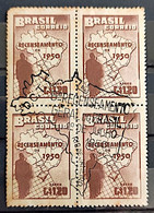 A 77 Brazil Stamp General Census Of Brazil Map Geography 1950 Block Of 4 CBC RJ - Other & Unclassified