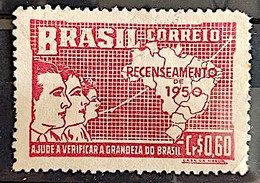 C 254 Brazil Stamp General Census Of Brazil Geography Map 1950 Circulated 23 - Autres & Non Classés