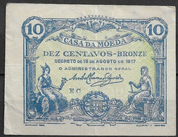 Portugal - 1917 - Casa Da Moeda - Bronze - Banknote - Serie EC - 10 Cents - Portugal