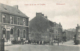 WELKENRAEDT - Partie De La Rue De L'Eglise - Café-Restaurant A.Kreusch - Carte Animée Et Circulé 1911 - Welkenraedt