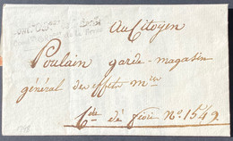 Lettre Armée D'italie Division De La Lombardie Commandant Ordonnateur De L'armée 1798 13 Nivose An 6 - War Stamps