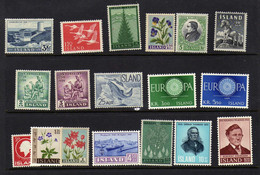 Islande (1956-61)   - - Paysages - Faune - Flore - Europa  - Celebrites  - Neufs*  - MLH - Autres & Non Classés