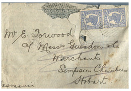 (NN 16) Australia Cover (postmark 1908) Queensland State Stamps Pair - Posted To Tasmanaia - Briefe U. Dokumente
