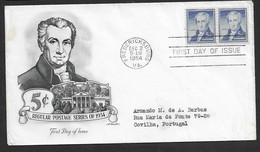 1954 - FDC - Covilhã, Portugal To  Chicago, Illinois, U.S.A. - 5c  -  Regular Postage Series Of 1954 - 1951-1960