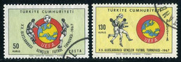 Turkey 1967 - Mi. 2042-43 O, 20th International Junior Football Tournament - Used Stamps