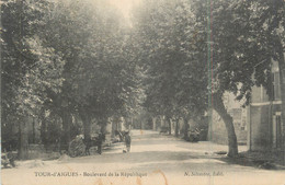 .CPA  FRANCE 84 "Tour D'Aigues, Boulevard De La République " - La Tour D'Aigues