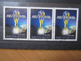 VEND BEAUX TIMBRES DE MONACO N° 2158 EN BANDE DE 3 !!! - Oblitérés